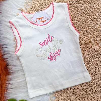Conj. Regata Smile Sparkle e Short Saia - Off White e Rose